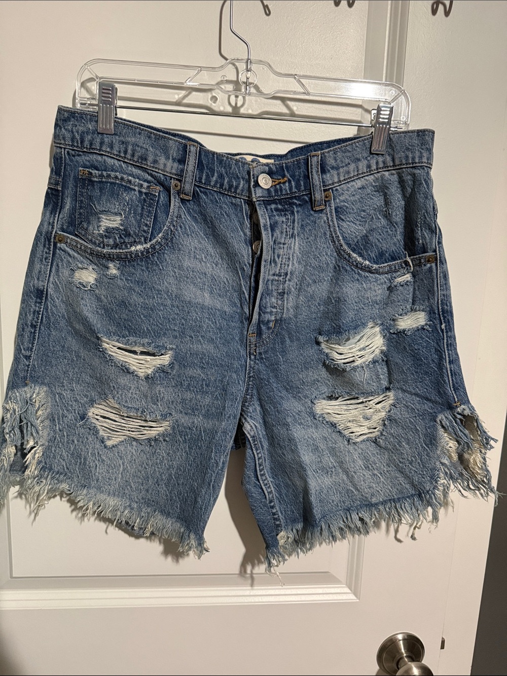 We The Free Distressed Denim Cutoff Shorts - Blue